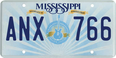 MS license plate ANX766