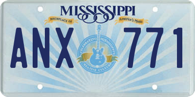 MS license plate ANX771