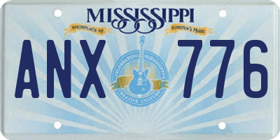 MS license plate ANX776