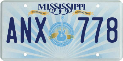 MS license plate ANX778