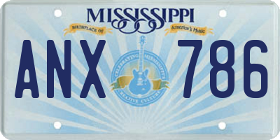 MS license plate ANX786