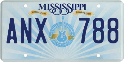 MS license plate ANX788