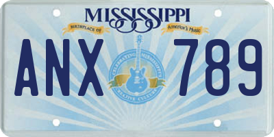 MS license plate ANX789