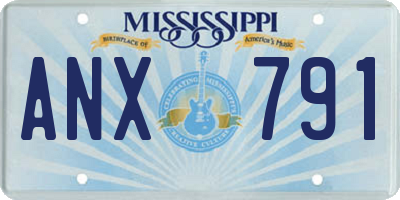 MS license plate ANX791