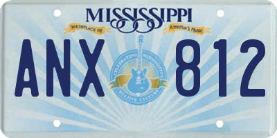 MS license plate ANX812