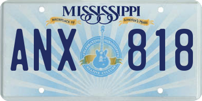 MS license plate ANX818