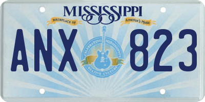 MS license plate ANX823