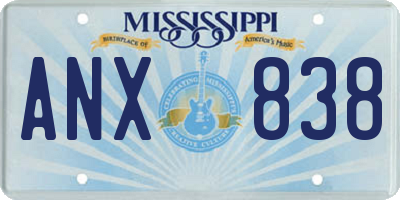 MS license plate ANX838
