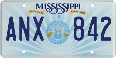 MS license plate ANX842