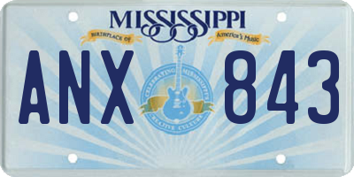 MS license plate ANX843