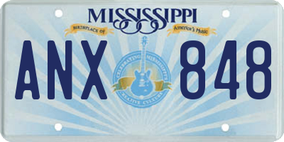 MS license plate ANX848