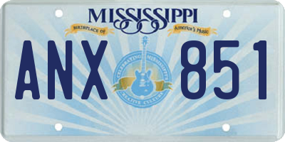 MS license plate ANX851