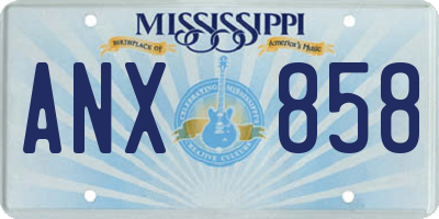 MS license plate ANX858