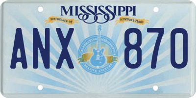 MS license plate ANX870