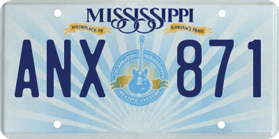 MS license plate ANX871