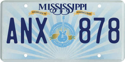 MS license plate ANX878