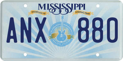 MS license plate ANX880