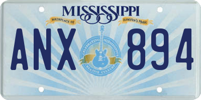 MS license plate ANX894