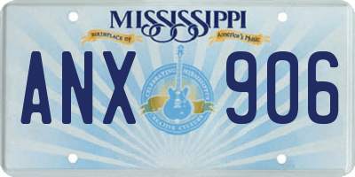 MS license plate ANX906