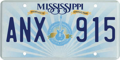 MS license plate ANX915