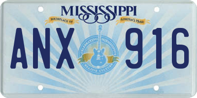 MS license plate ANX916