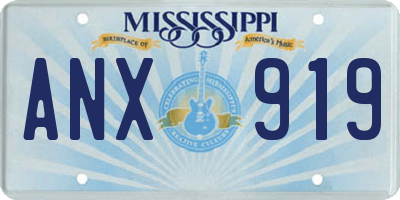 MS license plate ANX919