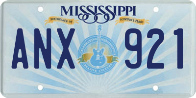 MS license plate ANX921