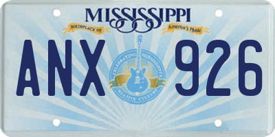MS license plate ANX926