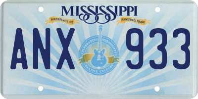 MS license plate ANX933