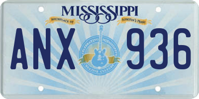MS license plate ANX936