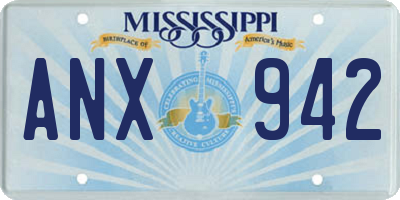 MS license plate ANX942