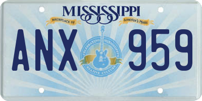 MS license plate ANX959