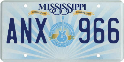 MS license plate ANX966