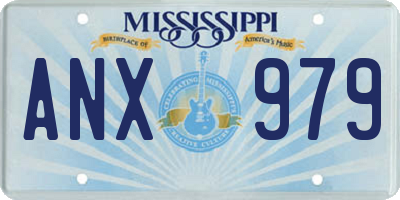MS license plate ANX979