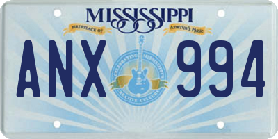 MS license plate ANX994
