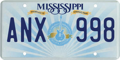 MS license plate ANX998