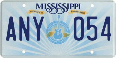 MS license plate ANY054