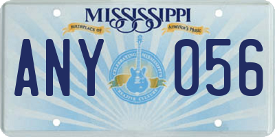 MS license plate ANY056