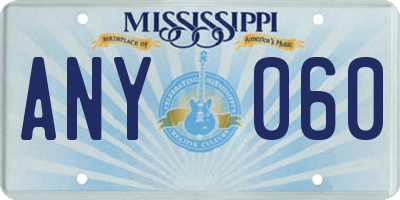 MS license plate ANY060