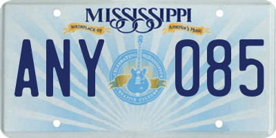 MS license plate ANY085