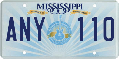 MS license plate ANY110