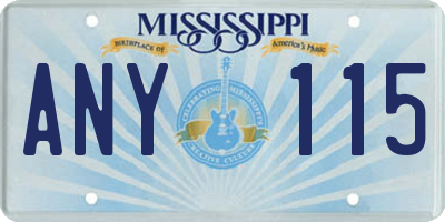 MS license plate ANY115