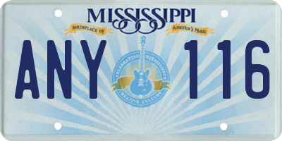MS license plate ANY116