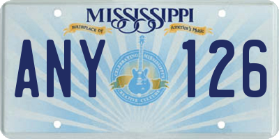 MS license plate ANY126