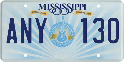 MS license plate ANY130