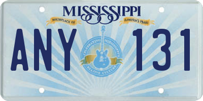 MS license plate ANY131