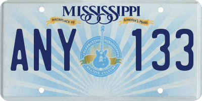 MS license plate ANY133
