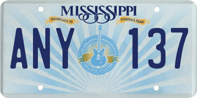MS license plate ANY137