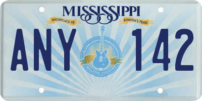 MS license plate ANY142