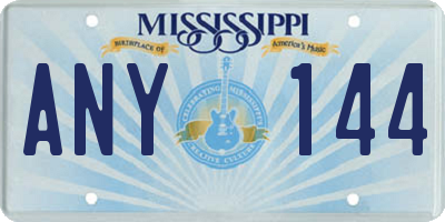 MS license plate ANY144
